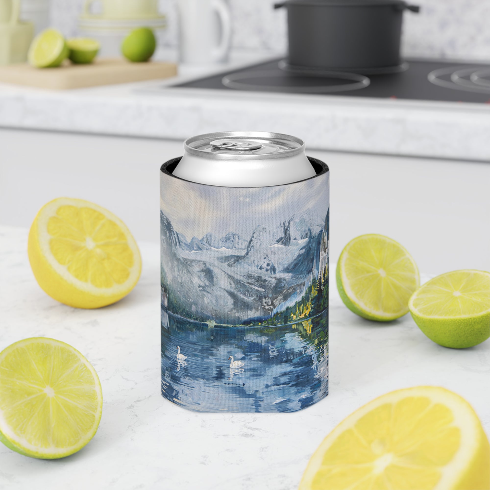 Swans on Lake Gosau Cookout Koozie