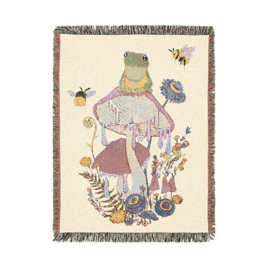 Sweet Frog Woven Blanket