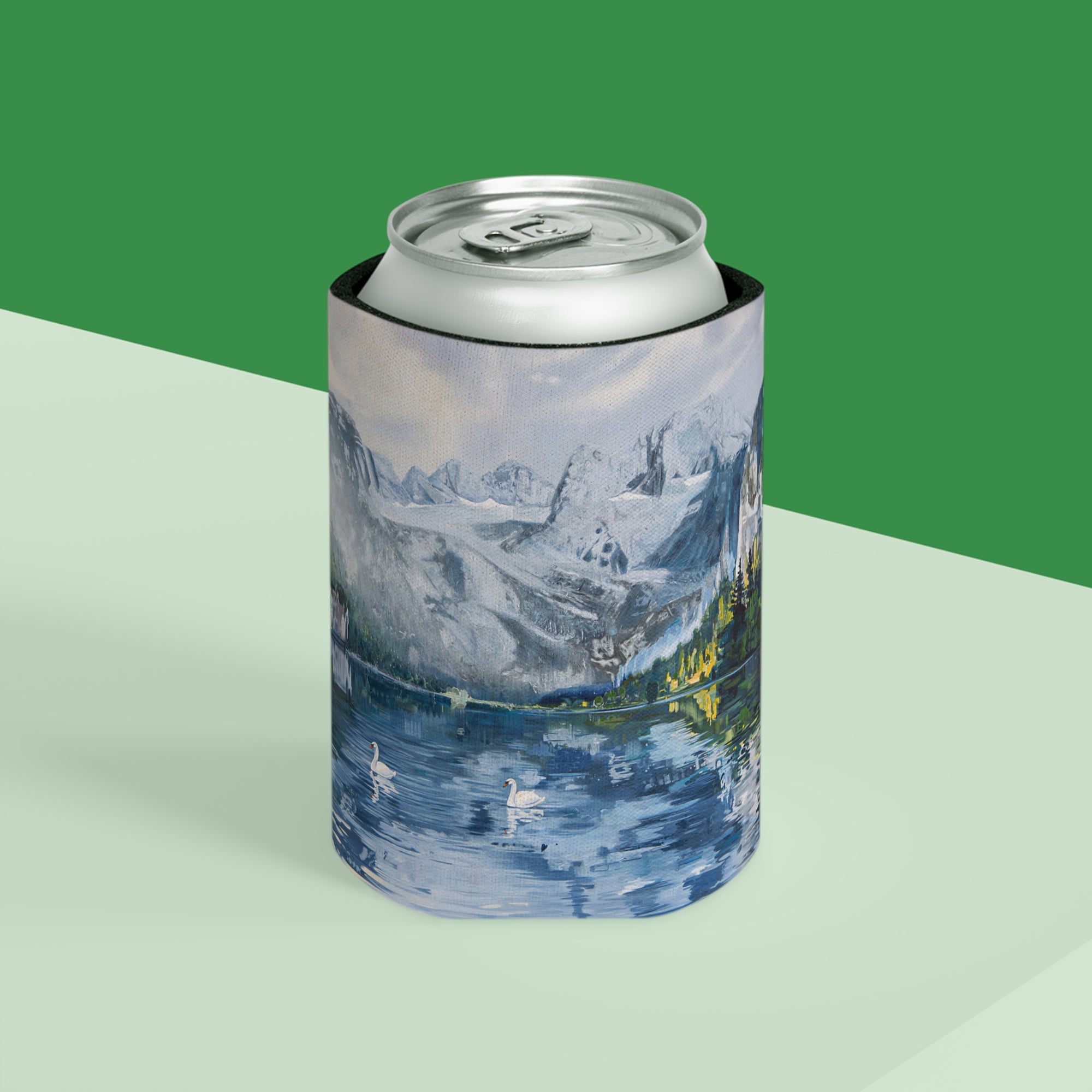 Swans on Lake Gosau Cookout Koozie