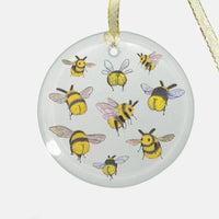 Bumblebutts Clear Glass Ornament