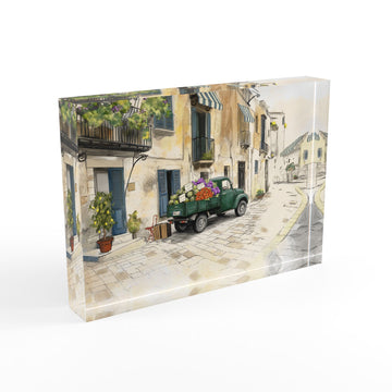 Sicilian Food Truck Acrylic Block Print