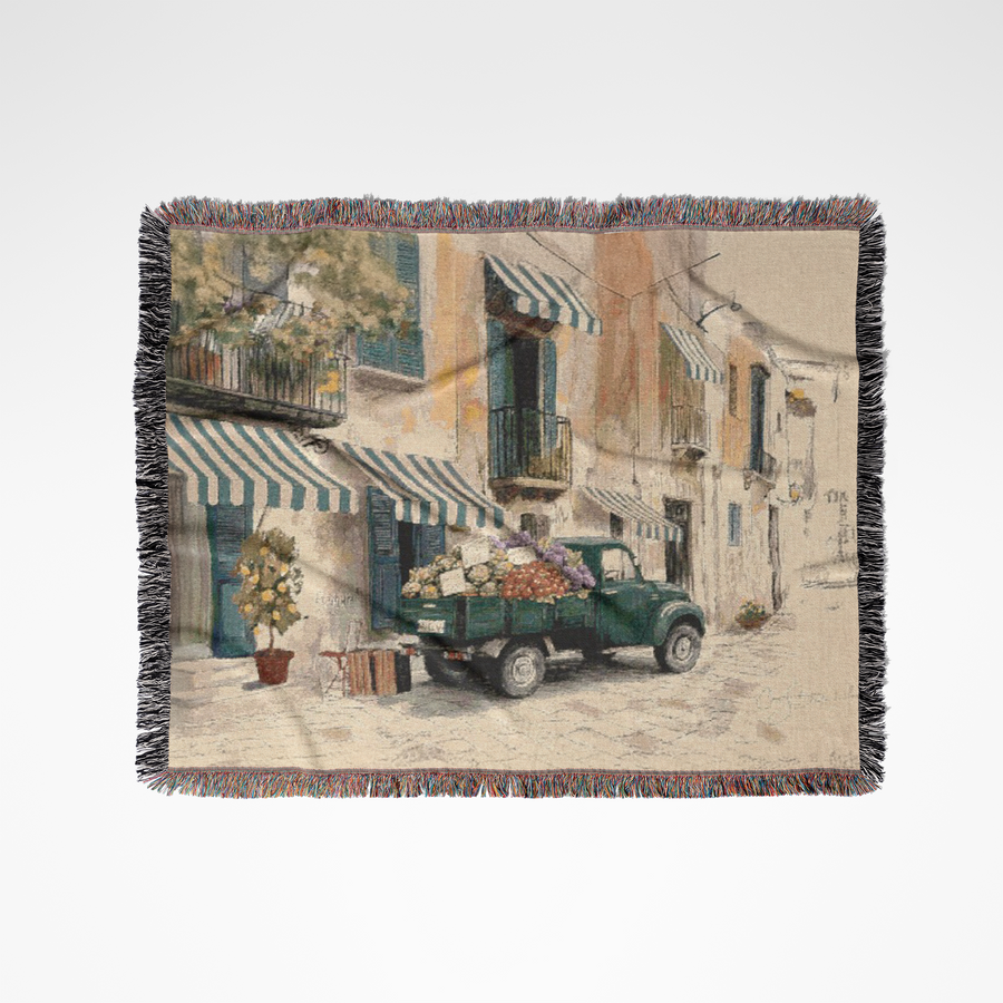 Sicilian Food Truck Woven Blanket