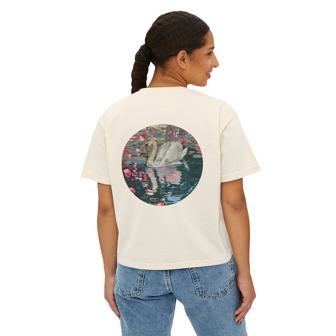 Swan Boxy Crop Tee
