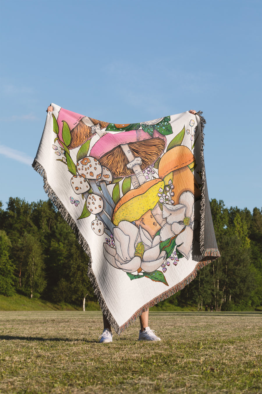 Magnolias Woven Tapestry Blanket