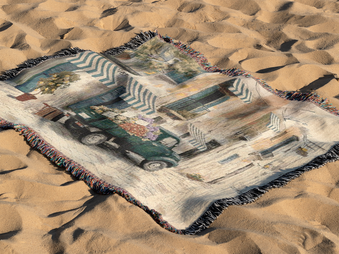 Sicilian Food Truck Woven Blanket
